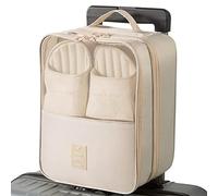 Reise Schuhtasche,Wasserdichter Staubabweisende Schuhe Organizer mit Transparentes Fenster,Portable Travel Shoe Bags für Kofferorganizer,Fußball Golf Sportzubehörtaschen,Reisezubehör (beige)