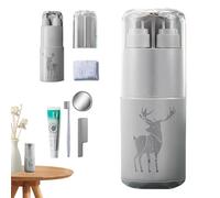 Reise-Toiletry Cup Set, multifunktional, tragbar, Reise-Must-Haves, kompakt, Bathroom Organizer, Leak-Proof Container, für Business Trip School Camping Use, 8,27 x 2,68 x 2,68 Zoll, grau, Se référer