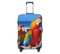 Reisegepäck-Abdeckung, modischer Koffer-Schutz, Strand-Papageien, Spandex, waschbar, kratzfest, Gepäckabdeckung, passend für 45,7 - 81,3 cm große Koffer, Schwarz , XL