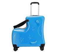 Reisegepäck für Kinder, mit Passwortschloss, 50,8 cm Hartschalengepäck mit leisen Rädern, verstellbaren Sicherheitsgurten, Lenkern und Pedalen, Macht Reisen Spaß und Sicherheit für, seeblau