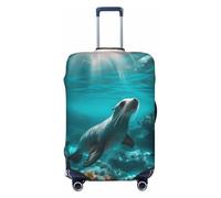 Reisegepäckabdeckungen - Sunshine Blue Ocean Seal Elastische Kofferabdeckungen Schutz für Gepäck 45,7 - 81,3 cm, Schwarz, Small