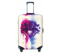 Reisegepäckhüllen mit zwei Totenköpfen, bunte Fusion - elastische Kofferabdeckungen für Gepäck von 45,7 - 81,3 cm, Schwarz, Small