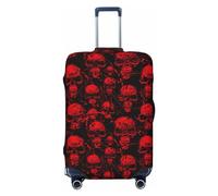 Reisegepäckhüllen - rote Totenköpfe, elastische Kofferabdeckungen, Schutz für Gepäck, 45,7 - 81,3 cm, Schwarz, Large