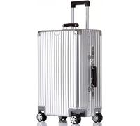 Reisekoffer Koffer aus Aluminium-Magnesium-Legierung, Boarding-Trolley, Passwort-Box, Aluminiumrahmen, Gepäck, einfacher tragbarer Reisekoffer Weichschalenkoffer(Size:24in,Color:A)