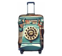 Reisekoffer-Schutzhülle, Motiv: grüne Palmenblätter, tropische Pflanzen, Reisegepäckabdeckung, Koffer-Schutz, passend für 45,7 - 81,3 cm, Kofferhülle, England UK Retro London Telefone, S