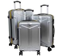 Reisekoffer Set 3tlg Trolley Hartschale Daytona silber Polycarbonat