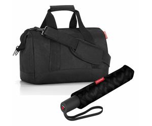 Reisenthel Accessoires GmbH & Co. KG reisenthel allrounder M mit umbrella pocket duomatic Set, Reisetasche, Regenschirm, Black, 18 L, 2-tlg. - Polyester RT0MS7003_DUO