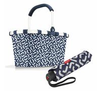 Reisenthel Accessoires GmbH & Co. KG reisenthel carrybag frame mit umbrella pocket classic Set, Einkaufskorb, Regenschirm, Signature Navy, 22 L, 2-tlg. - Polyester RT0BK4073_CLAS