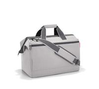 reisenthel Allrounder L Pocket Herringbone Grey - Vielseitige Doktortasche für Reise, Arbeit und Freizeit - Mit praktischer Trolley-Aufsteckfunktion