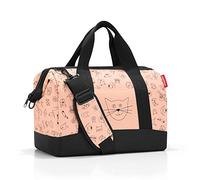 reisenthel Allrounder M Kids in Rosa mit süßem Tiermotiv - Kleine Reisetasche für Kinder - Mit Stecklasche für Reisetrolleys