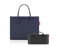 reisenthel Bundle Daily Shopper Rhombus Midnight + Organizer Black - Funktionelle Tasche mit Organizer-Kombination: Schluss mit Taschenchaos - mit praktischen Fächern und Tragegriffen.