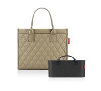 reisenthel Bundle Daily Shopper Rhombus Olive + Organizer Black - Funktionelle Tasche mit Organizer-Kombination: Schluss mit Taschenchaos - mit praktischen Fächern und Tragegriffen.
