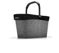 reisenthel carrybag Frame Twist Silver + Cover Black - Einkaufskorb mit Cover und praktischer Innentasche - Elegantes und wasserabweisendes Design - B 48 x H 29 x T 28 cm, SETBK7052BP7003