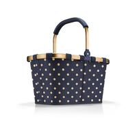 reisenthel carrybag frame metallic dots blue - Stabiler Einkaufskorb mit viel Stauraum und praktischer Innentasche - Elegantes und wasserabweisendes Design