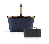 reisenthel Carrybag Frame Rhombus Midnight Gold + Organizer Black - Funktionaler Taschen-Organizer: Für noch mehr Ordnung in Ihrer reisenthel Einkaufskorb