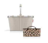 reisenthel Carrybag Herringbone Sand + Organizer Leo Macchiato - Funktionaler Taschen-Organizer: Für noch mehr Ordnung in Ihrer reisenthel Einkaufskorb