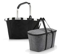 reisenthel carrybag mit coolerbag Einkaufkorb Einkaufstasche Isobag Isotasche Kühltasche Kühlkorb (Black + Twist Silver)
