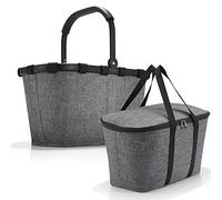 reisenthel carrybag mit coolerbag Einkaufkorb Einkaufstasche Isobag Isotasche Kühltasche Kühlkorb (Twist Silver + Twist Silver)