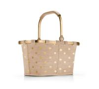 reisenthel carrybag XS Kleiner Einkaufskorb 5 l Frame metallic dots Coffee | Innentasche mit Reißverschluss, ummantelter Klappgriff, Standfüße, bis 8 kg belastbar