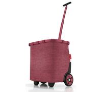 reisenthel carrycruiser Twist Maroon - Tragbarer Einkaufstrolley mit stabilem Aluminiumrahmen, Schultergurt und herausnehmbarer Netz-Innentasche - Aus wasserabweisendem Material