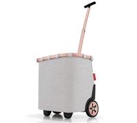 reisenthel carrycruiser Tragbarer Einkaufstrolley mit stabilem Aluminiumrahmen, Schultergurt und herausnehmbarer Netz-Innentasche Aus wasserabweisendem Material, Couleur:Sky Rose