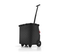 reisenthel carrycruiser Frame Glossy Black dots - Tragbarer Einkaufstrolley mit stabilem Aluminiumrahmen, Schultergurt und herausnehmbarer Netz-Innentasche - Aus wasserabweisendem Material