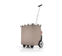 reisenthel carrycruiser Herringbone Mokka - Tragbarer Einkaufstrolley mit stabilem Aluminiumrahmen, Schultergurt und herausnehmbarer Netz-Innentasche - Aus wasserabweisendem Material