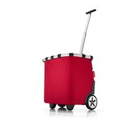 reisenthel carrycruiser in Rot - Tragbarer Einkaufstrolley mit stabilem Aluminiumrahmen, Schultergurt und herausnehmbarer Netz-Innentasche - Aus wasserabweisendem Material