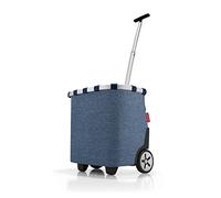 reisenthel carrycruiser in Twist Blau - Tragbarer Einkaufstrolley mit stabilem Aluminiumrahmen, Schultergurt und herausnehmbarer Netz-Innentasche - Aus wasserabweisendem Material