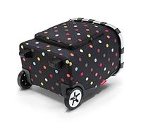 reisenthel carrycruiser Plus in dots - Tragbarer Einkaufstrolley mit Kühlfach, Schultergurt und herausnehmbarer Netz-Innentasche - Obermaterial aus recycelten PET-Flaschen