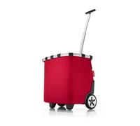 reisenthel carrycruiser in Rot - Tragbarer Einkaufstrolley mit stabilem Aluminiumrahmen, Schultergurt und herausnehmbarer Netz-Innentasche - Aus wasserabweisendem Material