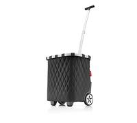 reisenthel carrycruiser Rhombus Black - Tragbarer Einkaufstrolley mit stabilem Aluminiumrahmen, Schultergurt und herausnehmbarer Netz-Innentasche - Aus wasserabweisendem Material