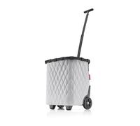 reisenthel carrycruiser Tragbarer Einkaufstrolley mit stabilem Aluminiumrahmen, Schultergurt und herausnehmbarer Netz-Innentasche Aus wasserabweisendem Material, Couleur:Rhombus Light Grey