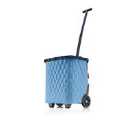 reisenthel carrycruiser Tragbarer Einkaufstrolley mit stabilem Aluminiumrahmen, Schultergurt und herausnehmbarer Netz-Innentasche Aus wasserabweisendem Material, Couleur:Rhombus Blue
