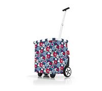 reisenthel carrycruiser Tragbarer Einkaufstrolley mit stabilem Aluminiumrahmen, Schultergurt und herausnehmbarer Netz-Innentasche Aus wasserabweisendem Material, Farbe:Florist Indigo