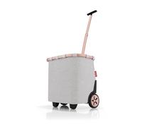 reisenthel carrycruiser Tragbarer Einkaufstrolley mit stabilem Aluminiumrahmen, Schultergurt und herausnehmbarer Netz-Innentasche Aus wasserabweisendem Material, Couleur:Sky Rose