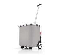 reisenthel carrycruiser Tragbarer Einkaufstrolley mit stabilem Aluminiumrahmen, Schultergurt und herausnehmbarer Netz-Innentasche Aus wasserabweisendem Material, Couleur: Herringbone Grey