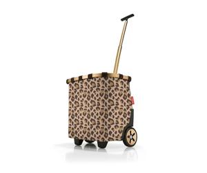 reisenthel carrycruiser Tragbarer Einkaufstrolley mit stabilem Aluminiumrahmen, Schultergurt und herausnehmbarer Netz-Innentasche Aus wasserabweisendem Material, Farbe:Frame Leo Macchiato