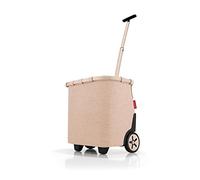 reisenthel carrycruiser Twist Coffee - Tragbarer Einkaufstrolley mit stabilem Aluminiumrahmen, Schultergurt und herausnehmbarer Netz-Innentasche - Aus wasserabweisendem Material
