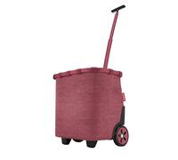 reisenthel carrycruiser Twist Maroon - Tragbarer Einkaufstrolley mit stabilem Aluminiumrahmen, Schultergurt und herausnehmbarer Netz-Innentasche - Aus wasserabweisendem Material