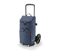 reisenthel citycruiser Set (Rack + Bag) Tasche Herringbone Dark Blue + Rack Black - Praktische Einkaufstasche mit Mehreren großen Fächern - Wird mit dem Gepäckträger als Set verkauft