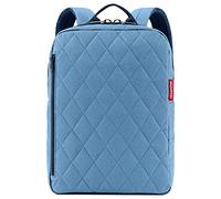 reisenthel classic backpack M rhombus blue - durchdachter Rucksack, modernes Design mit Netzrücken - rechteckiger Boden für Stabilität