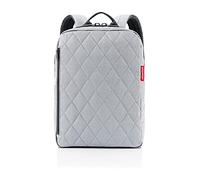 reisenthel classic backpack M rhombus light grey - durchdachter Rucksack, modernes Design mit Netzrücken - rechteckiger Boden für Stabilität