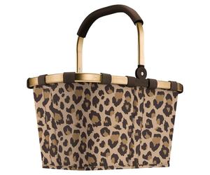 Reisenthel Einkaufskorb 22 Liter CARRYBAG FRAME LEO MACCHIATO, Braun - Beige - Goldgelb - 48 x 29 cm - Polyester - Aluminium - faltbar - mit Griff