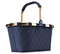 Reisenthel Einkaufskorb 22 Liter CARRYBAG FRAME RHOMBUS MIDNIGHT GOLD, Dunkelblau - Polyester - Aluminium - 48 x 29 cm - faltbar - mit Griff
