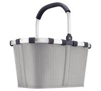 Reisenthel Einkaufskorb 22 Liter CARRYBAG HERRINGBONE GREY, Grau - Schwarz - 48 x 29 cm - Polyester - Aluminium - faltbar - mit Griff