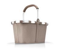 Reisenthel Einkaufskorb 22 Liter CARRYBAG HERRINGBONE MOKKA, 48 x 29 cm - Braun - Polyester - Aluminium - faltbar - mit Griff