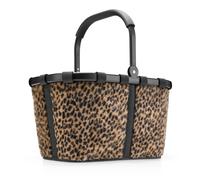 Reisenthel Einkaufskorb 22 Liter CARRYBAG LEO FAKE FUR, 48 x 29 cm - Braun - Beige - Schwarz - Polyester - Aluminium - faltbar - mit Griff