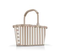 Reisenthel Einkaufskorb 22 Liter CARRYBAG SUMMERSTRIPES COFFEE, 48 x 29 cm - Braun - Weiß - Polyester - Aluminium - faltbar - mit Griff