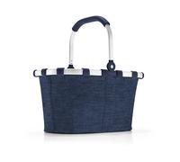 Reisenthel Einkaufskorb 22 Liter CARRYBAG TWIST NAVY, 48 x 29 cm - Blau - Silbergrau - Polyester - Aluminium - faltbar - mit Griff